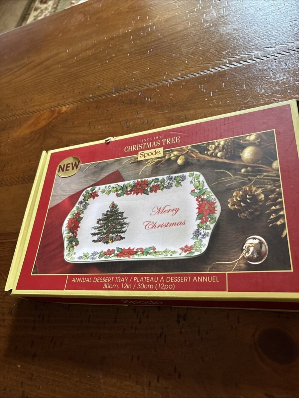 2016 Spode Annual Dessert Tray 12β Santa On Tree Holiday Serving Plate In Box